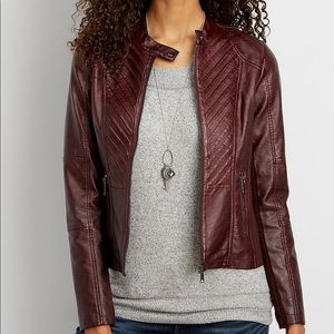 NWOT Oxblood Red Leather Jacket (blogger fave!)